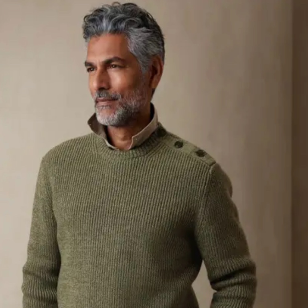 Banana Republic Cala Marled Cotton-Blend Sweater